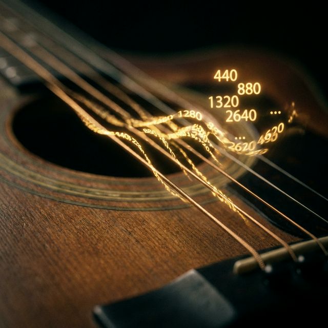 Close-up of vibrating guitar strings turning into numerical waves | Dr. Dhaval Trivedi Music Numerology