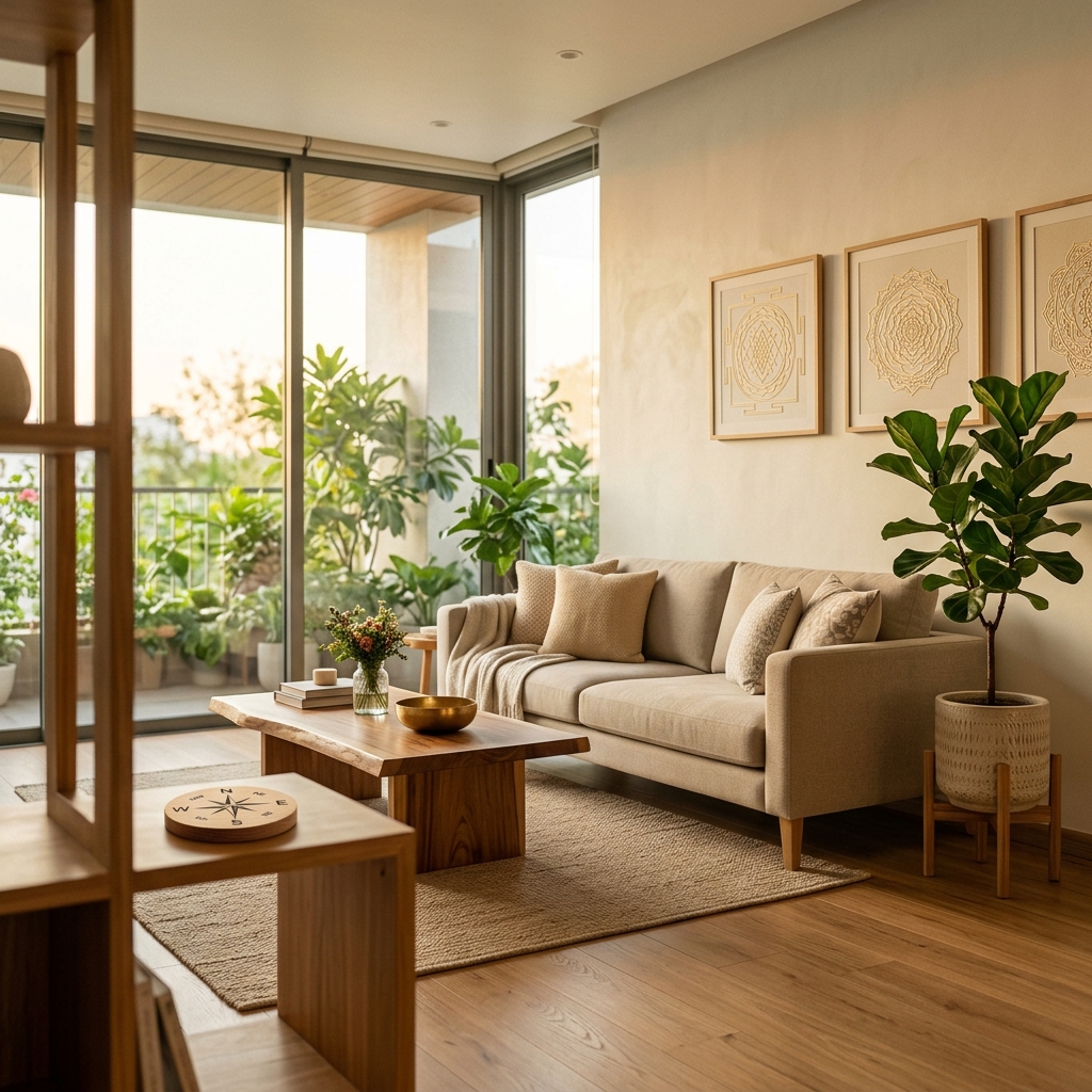 Modern interior aligned with Vastu Shastra principles for prosperity